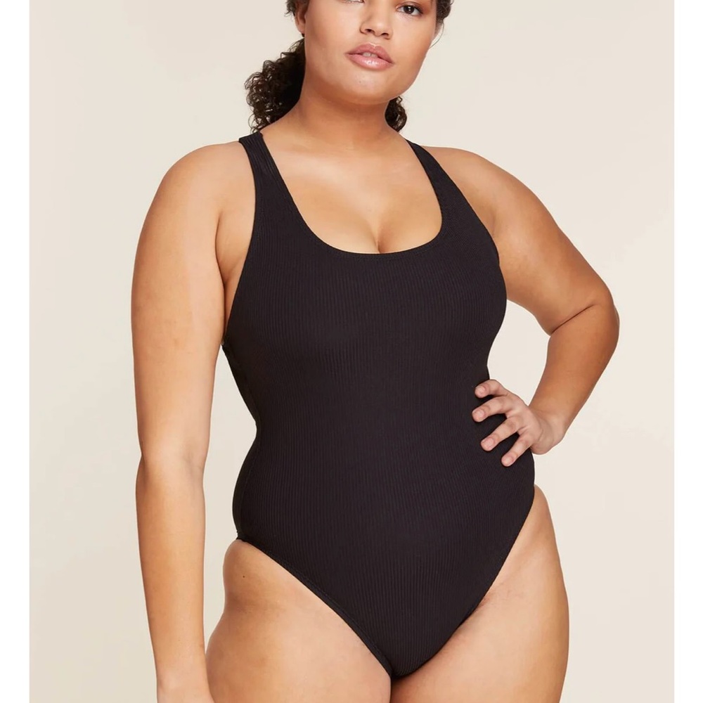 Andie black ribbed bathing suit